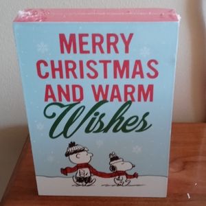 Snoopy Christmas wood hanging